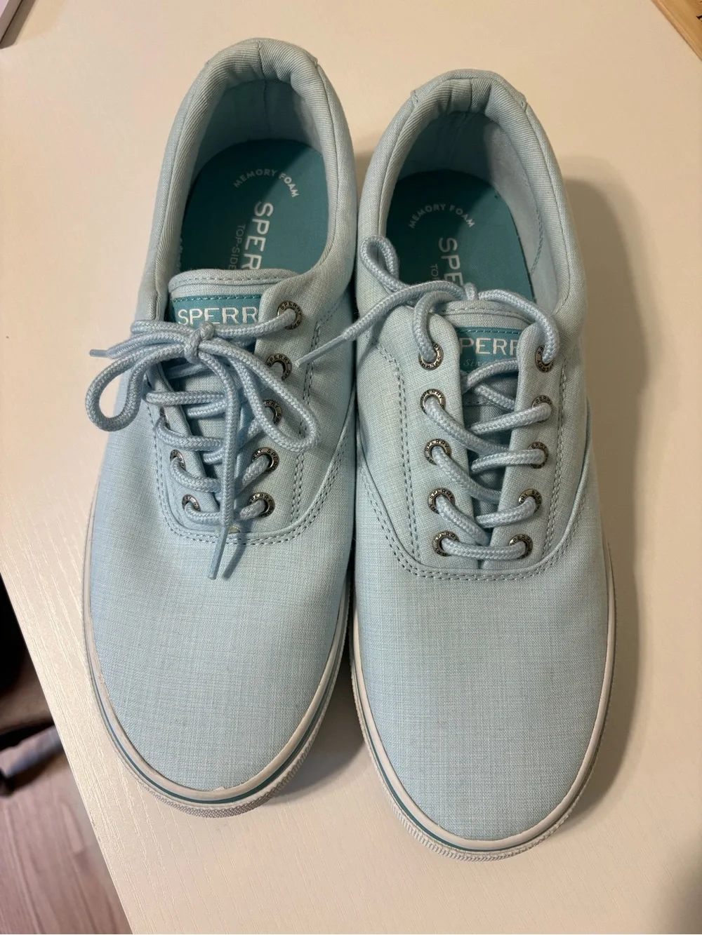 Sperry Light Blue Canvas Boat Shoes